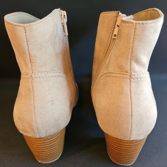 ANA suede booties with 2 inch heels. Size=8M. Color: clay/sand. - Picture 3 of 7
